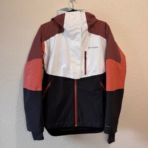 Columbia Snow Slab Omni-Heat Blackdot White Shark Dark Coral Small Ski Jacket